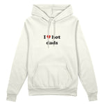 I Love Hot Dads Oversize Hoodie - Beyaz - ön görünüm