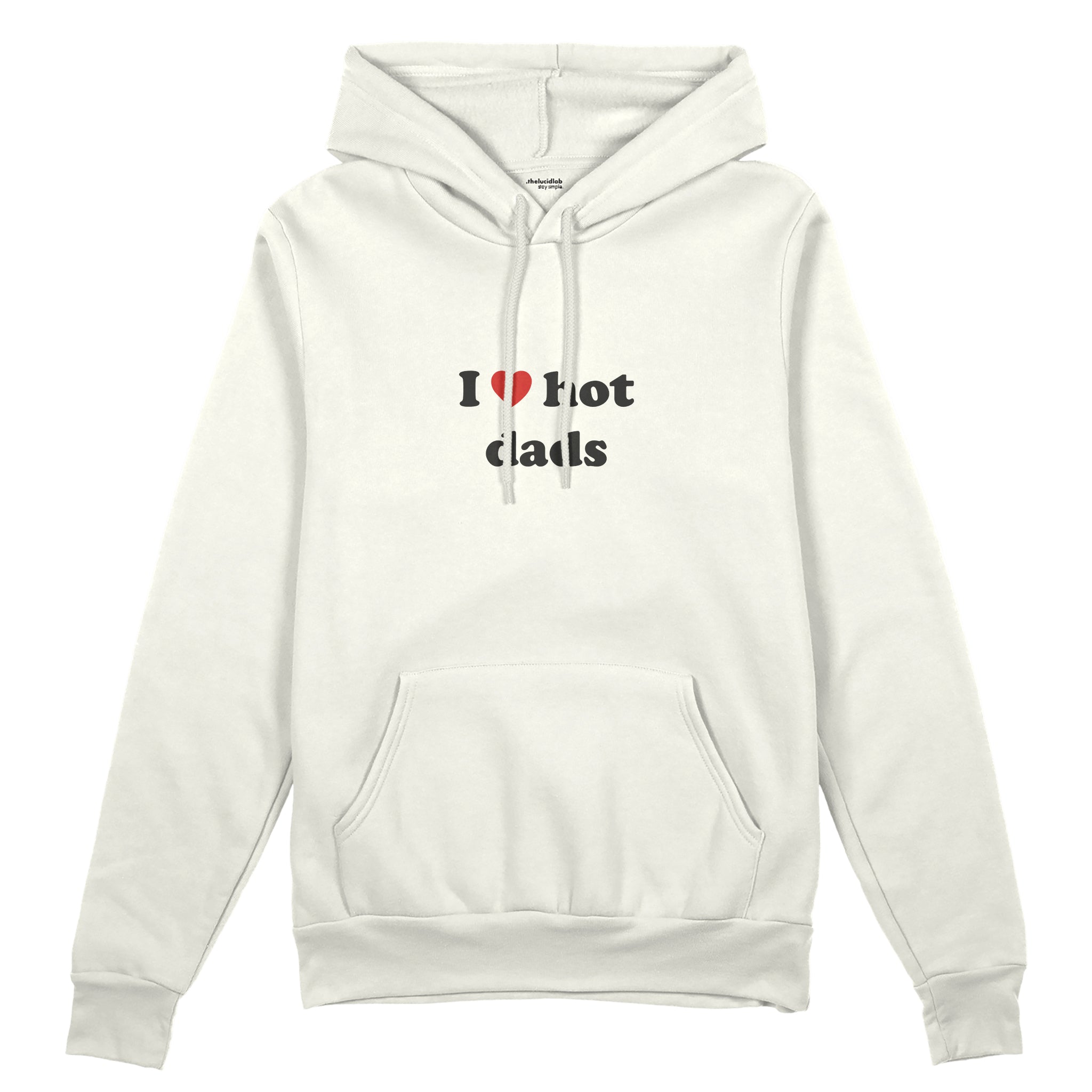 I Love Hot Dads Oversize Hoodie - Beyaz - ön görünüm