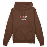 I Love Hot Dads Oversize Hoodie - Kahverengi - ön görünüm