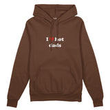 I Love Hot Dads Oversize Hoodie - Kahverengi - ön görünüm