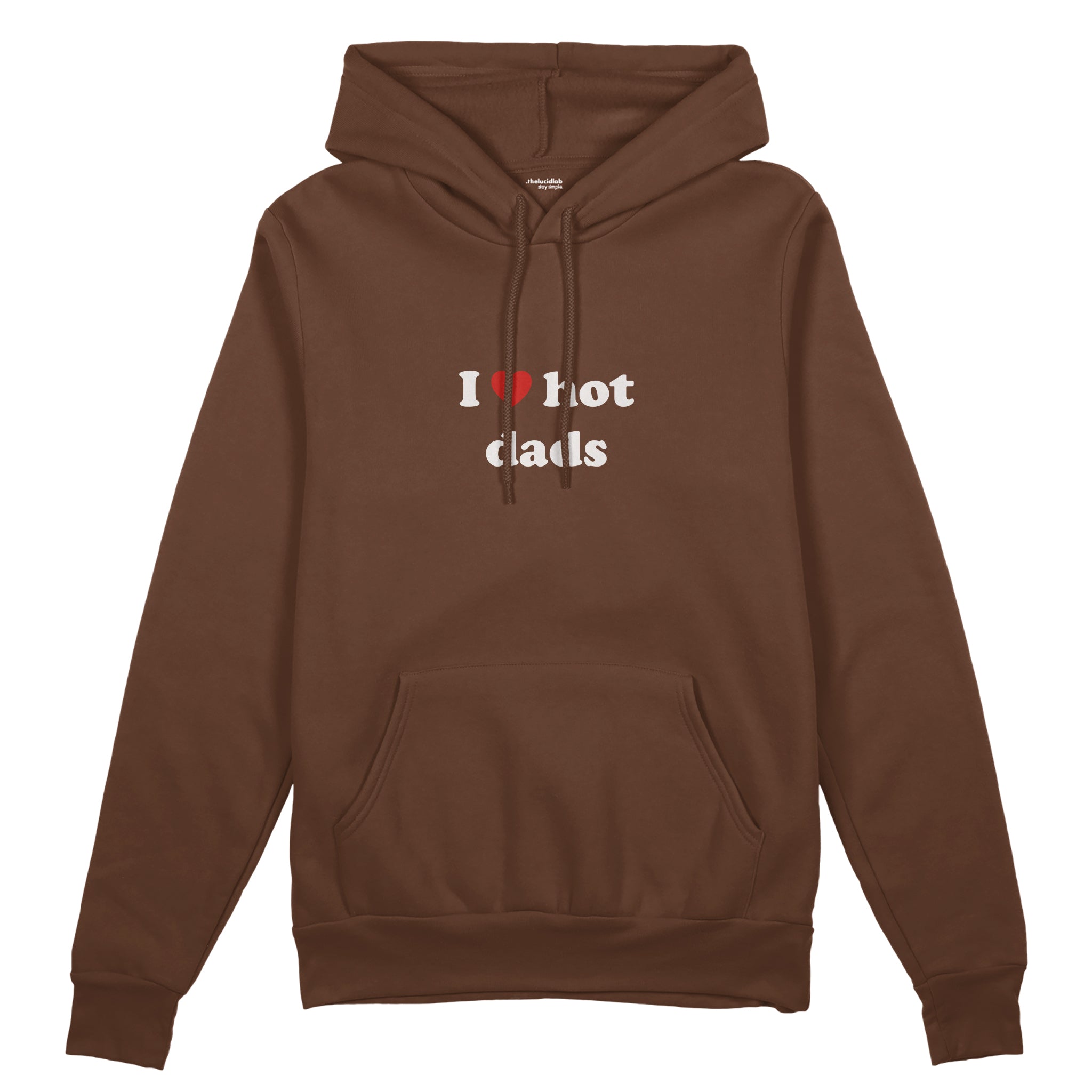 I Love Hot Dads Oversize Hoodie - Kahverengi - ön görünüm