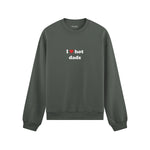 I Love Hot Dads Oversize Sweatshirt - Antrasit - ön görünüm