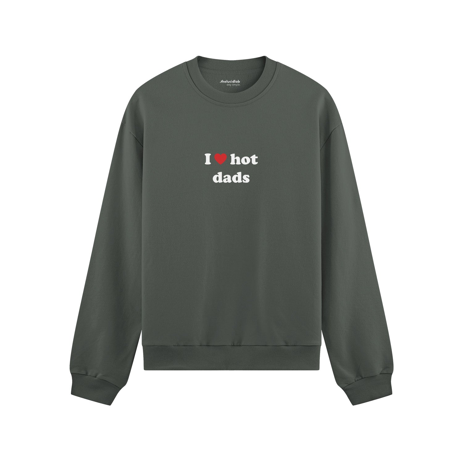 I Love Hot Dads Oversize Sweatshirt - Antrasit - ön görünüm