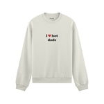 I Love Hot Dads Oversize Sweatshirt - Beyaz - ön görünüm
