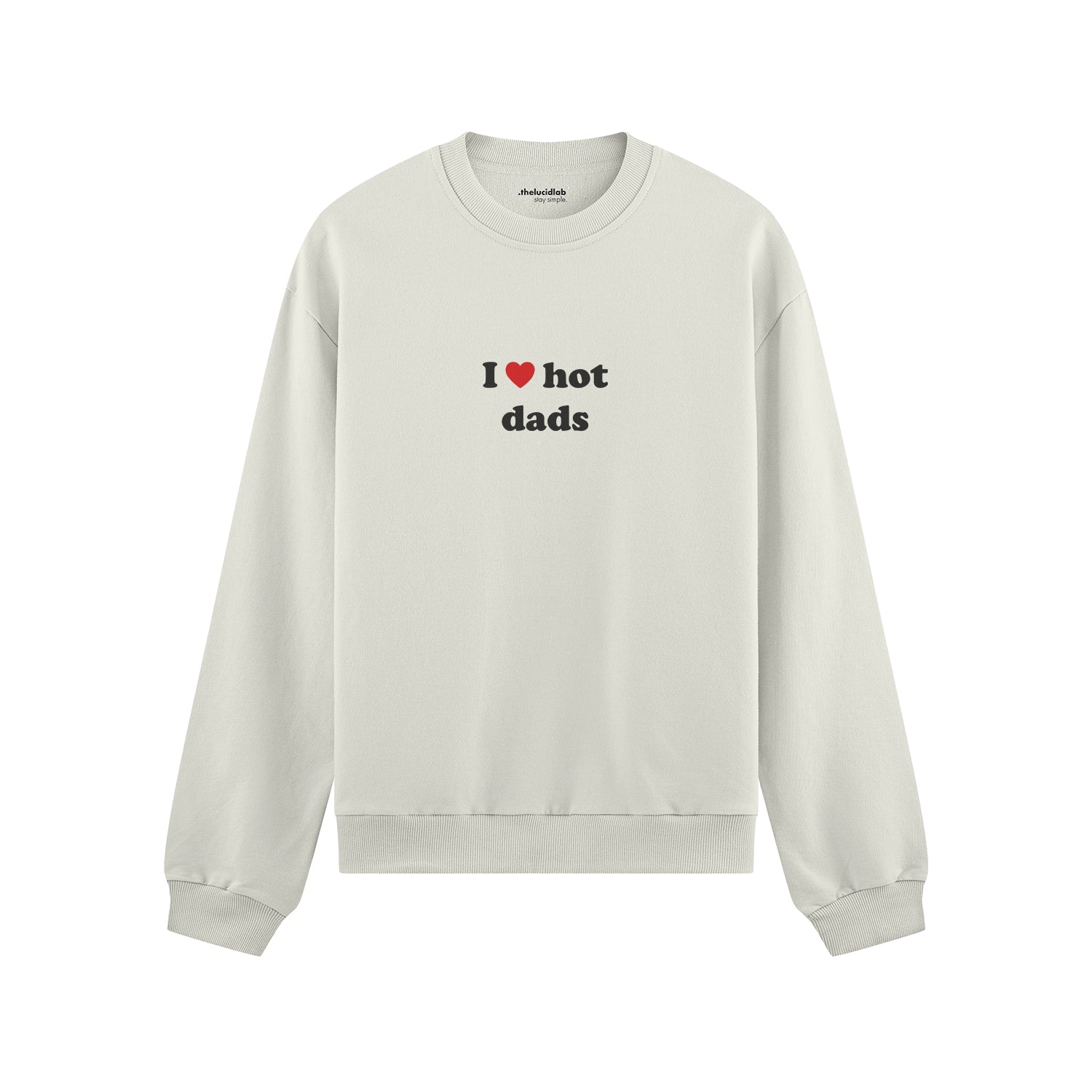 I Love Hot Dads Oversize Sweatshirt - Beyaz - ön görünüm