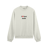 I Love Hot Dads Oversize Sweatshirt - Beyaz - ön görünüm