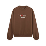 I Love Hot Dads Oversize Sweatshirt - Kahverengi - ön görünüm