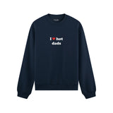 I Love Hot Dads Oversize Sweatshirt - Lacivert - ön görünüm