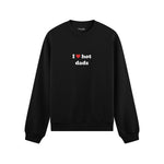 I Love Hot Dads Oversize Sweatshirt - Siyah - ön görünüm