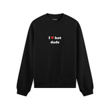 I Love Hot Dads Oversize Sweatshirt - Siyah - ön görünüm