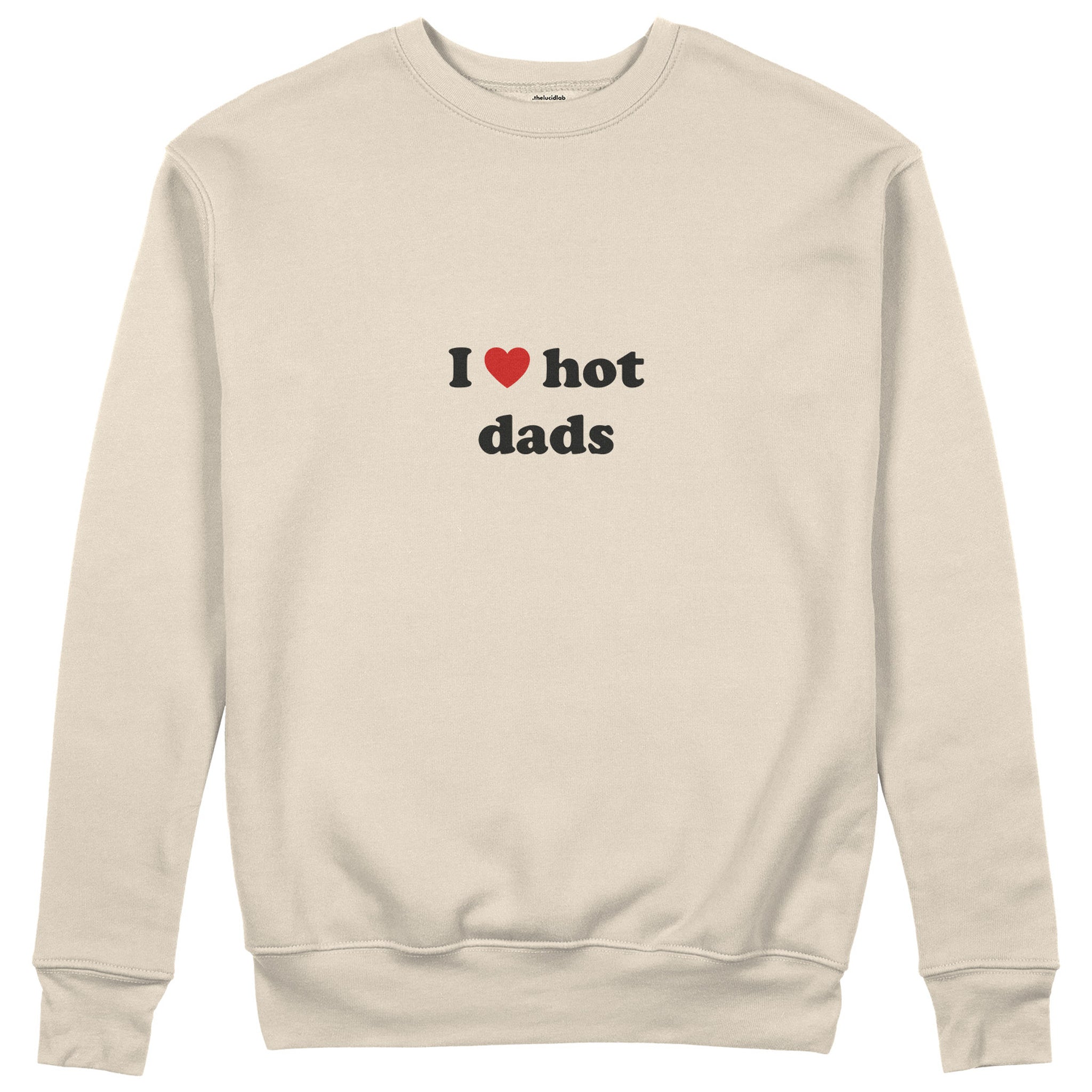 I Love Hot Dads Sweatshirt - Bej - ön görünüm