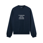 I’m Boring Baby Oversize Sweatshirt - Lacivert - ön görünüm