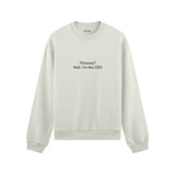 I'm The CEO Oversize Sweatshirt - Beyaz - ön görünüm