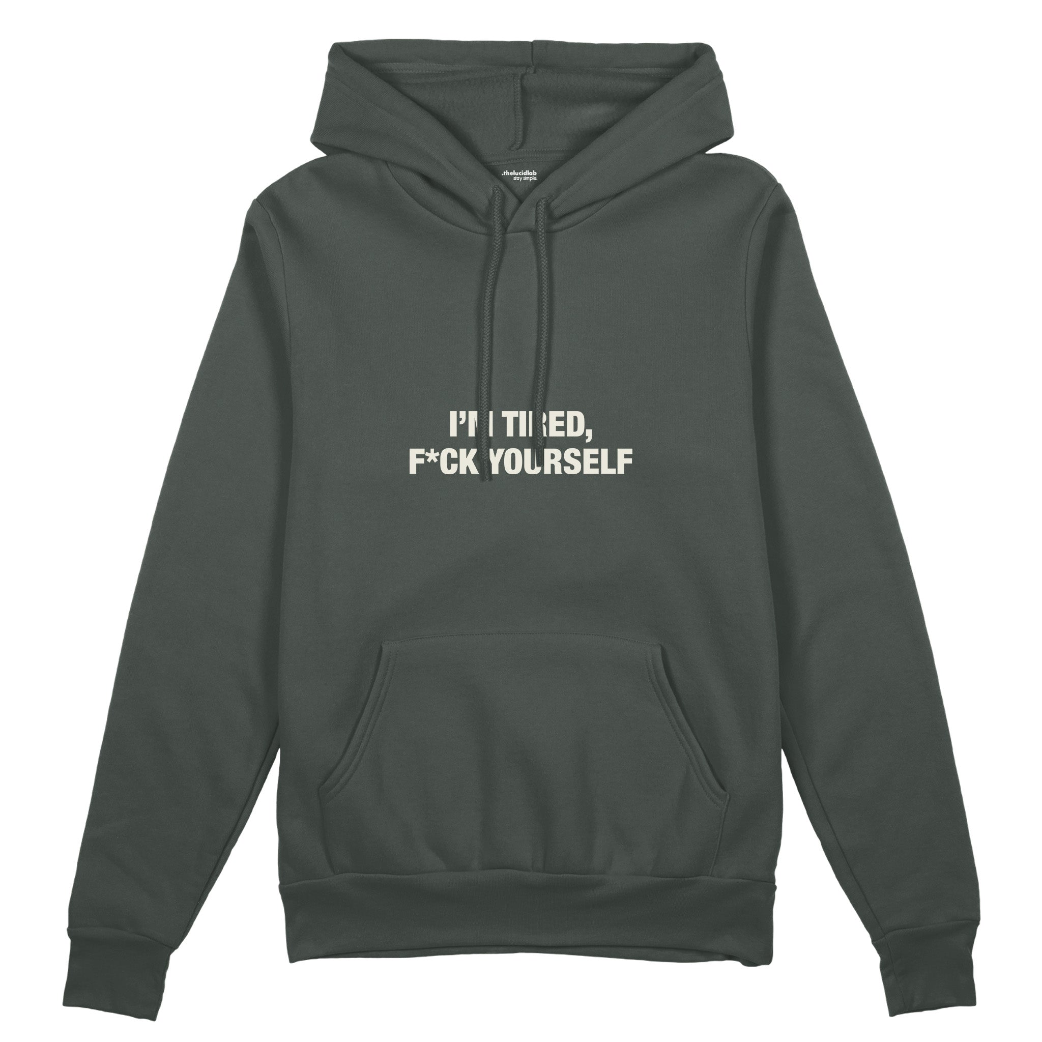 I'm Tired Oversize Hoodie - Antrasit - ön görünüm