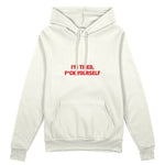 I'm Tired Oversize Hoodie - Beyaz - ön görünüm