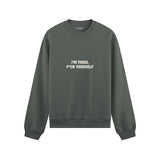 I'm Tired Oversize Sweatshirt - Antrasit - ön görünüm