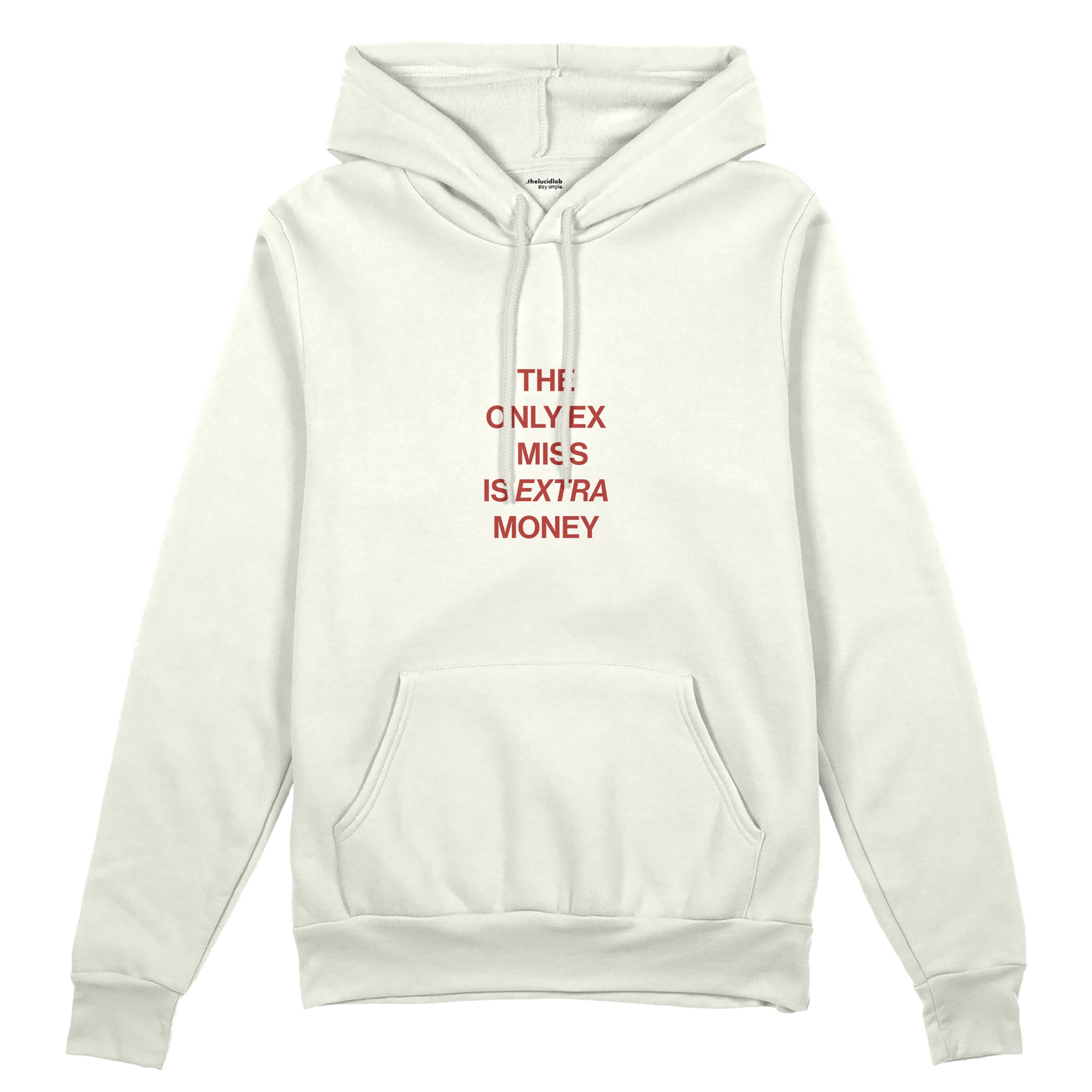 I Miss Is Extra Money Oversize Hoodie - Beyaz - ön görünüm