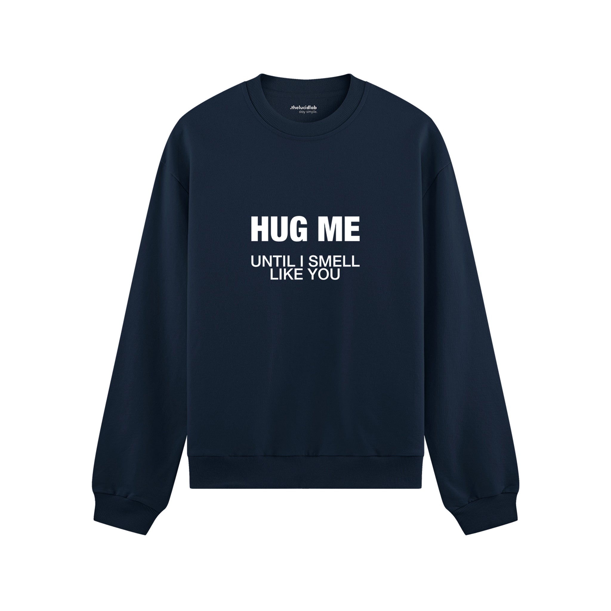 I Smell Like You Oversize Sweatshirt - Lacivert - ön görünüm