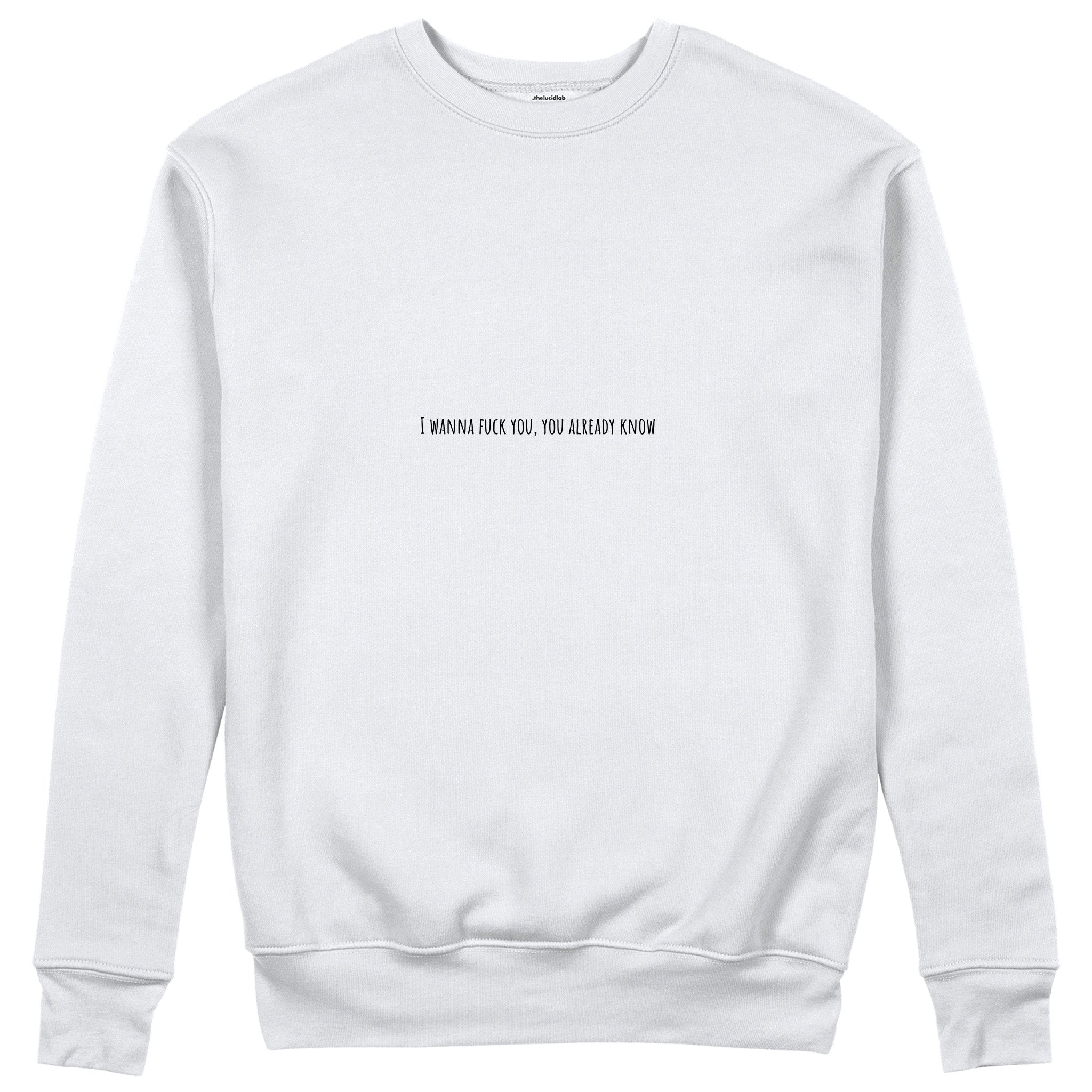 I Wanna Fuck You, You Already Know Sweatshirt - Beyaz - ön görünüm