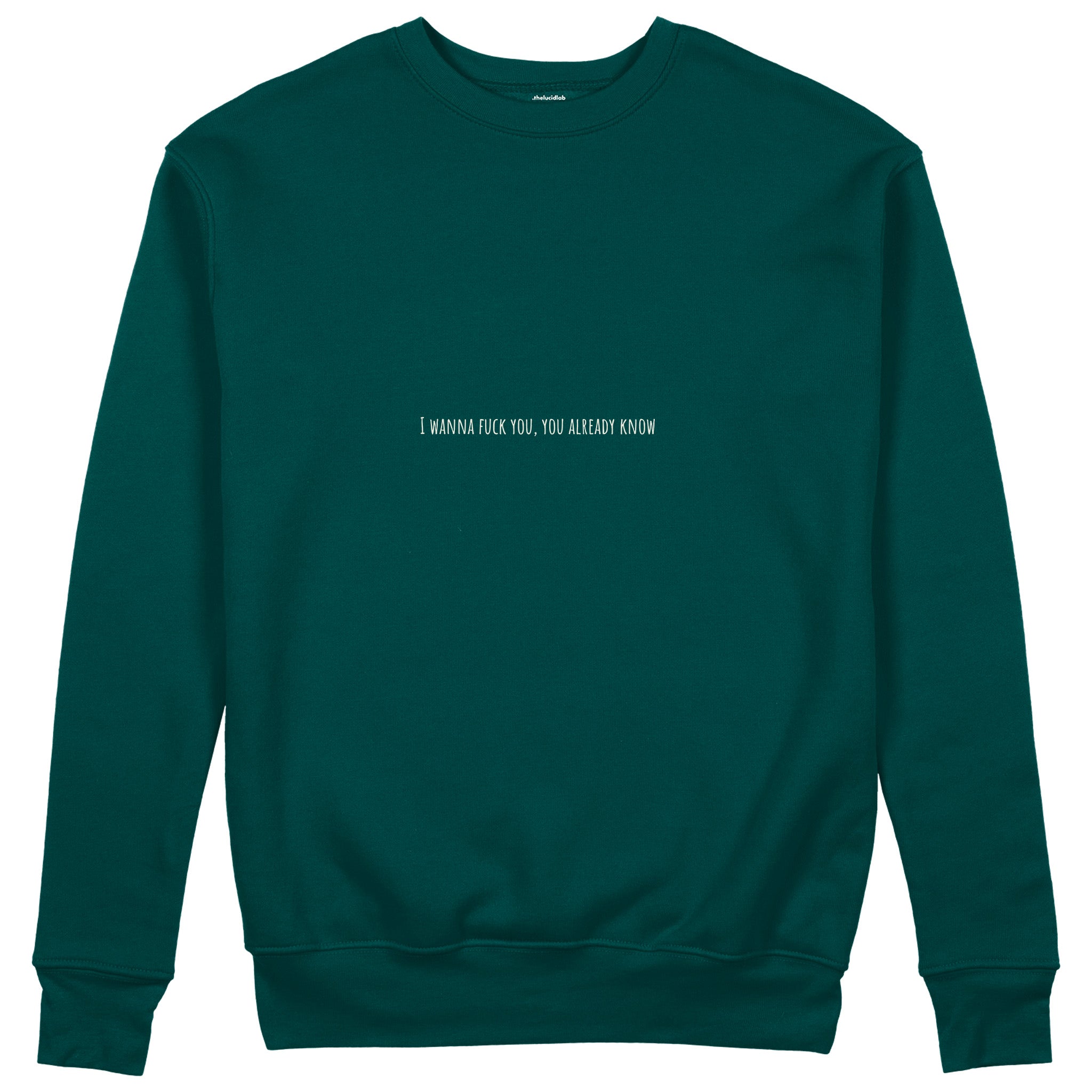 I Wanna Fuck You, You Already Know Sweatshirt - Koyu Yeşil - ön görünüm
