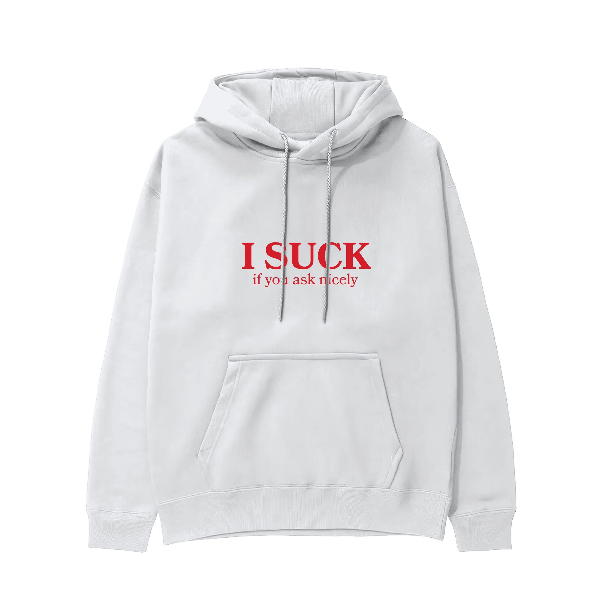 If You Ask Nicely Hoodie - Beyaz - ön görünüm