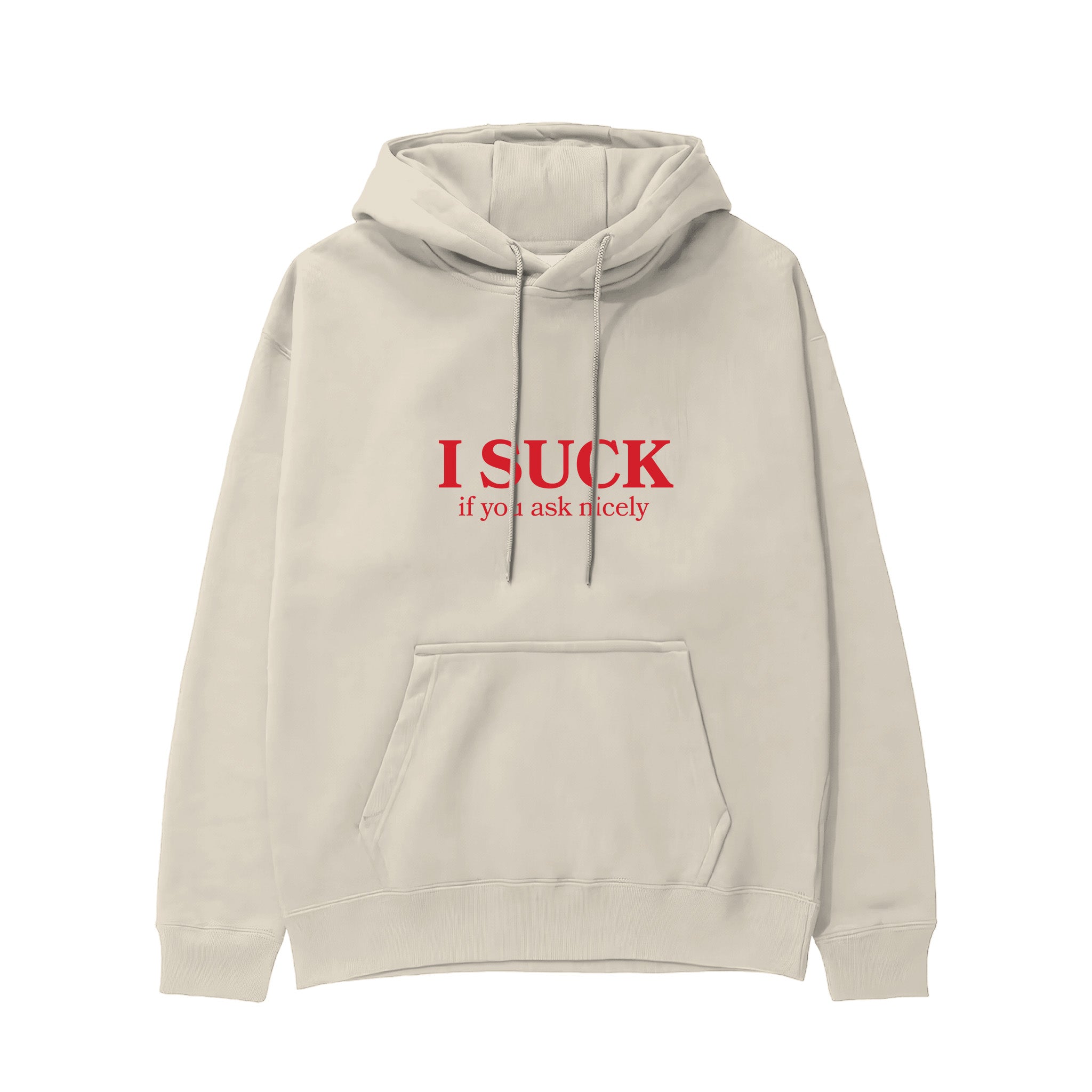 If You Ask Nicely Hoodie - Krem - ön görünüm