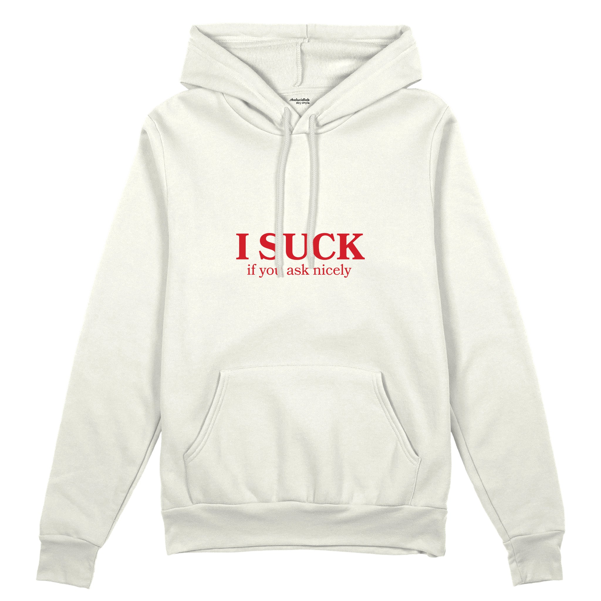If You Ask Nicely Oversize Hoodie - Beyaz - ön görünüm