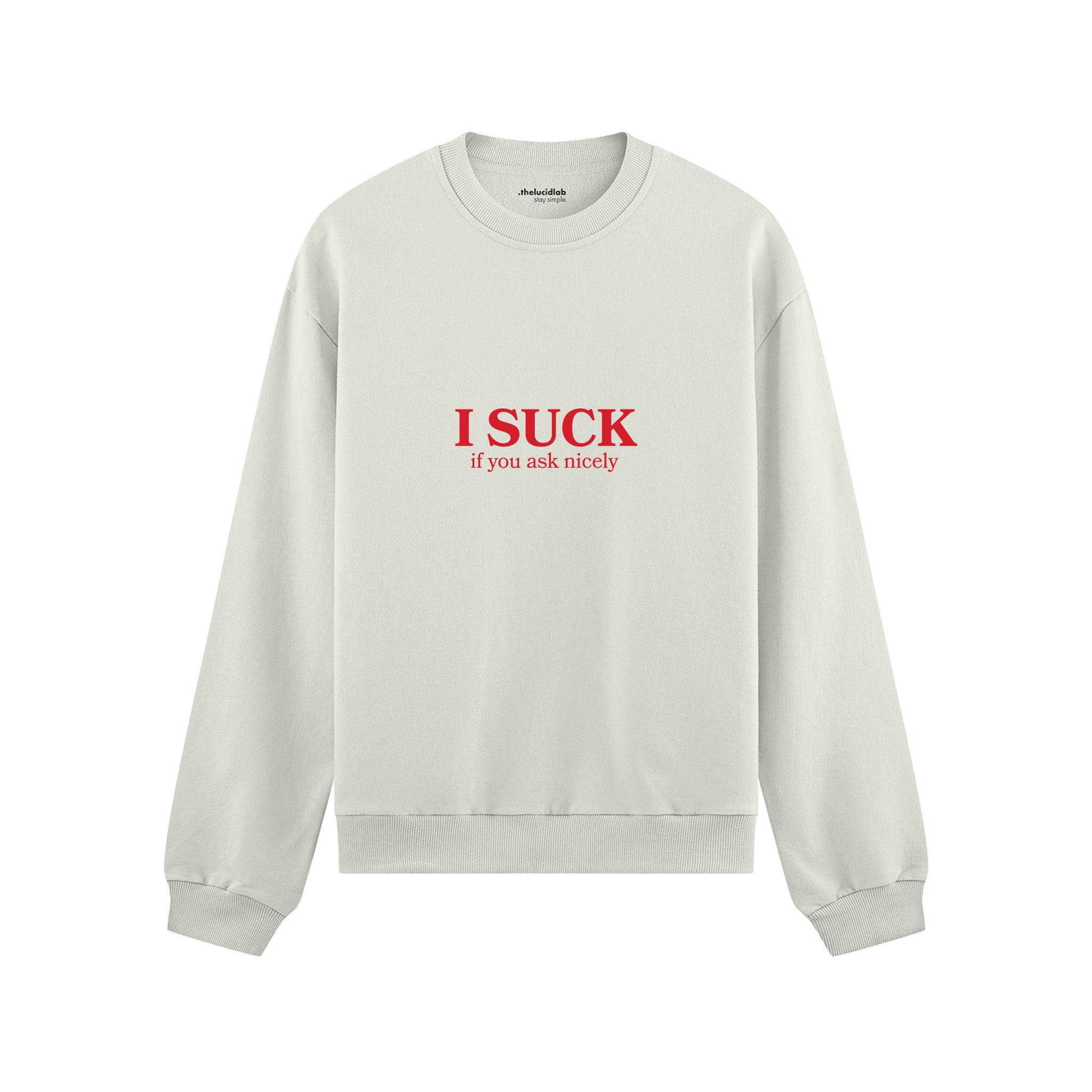 If You Ask Nicely Oversize Sweatshirt - Beyaz - ön görünüm