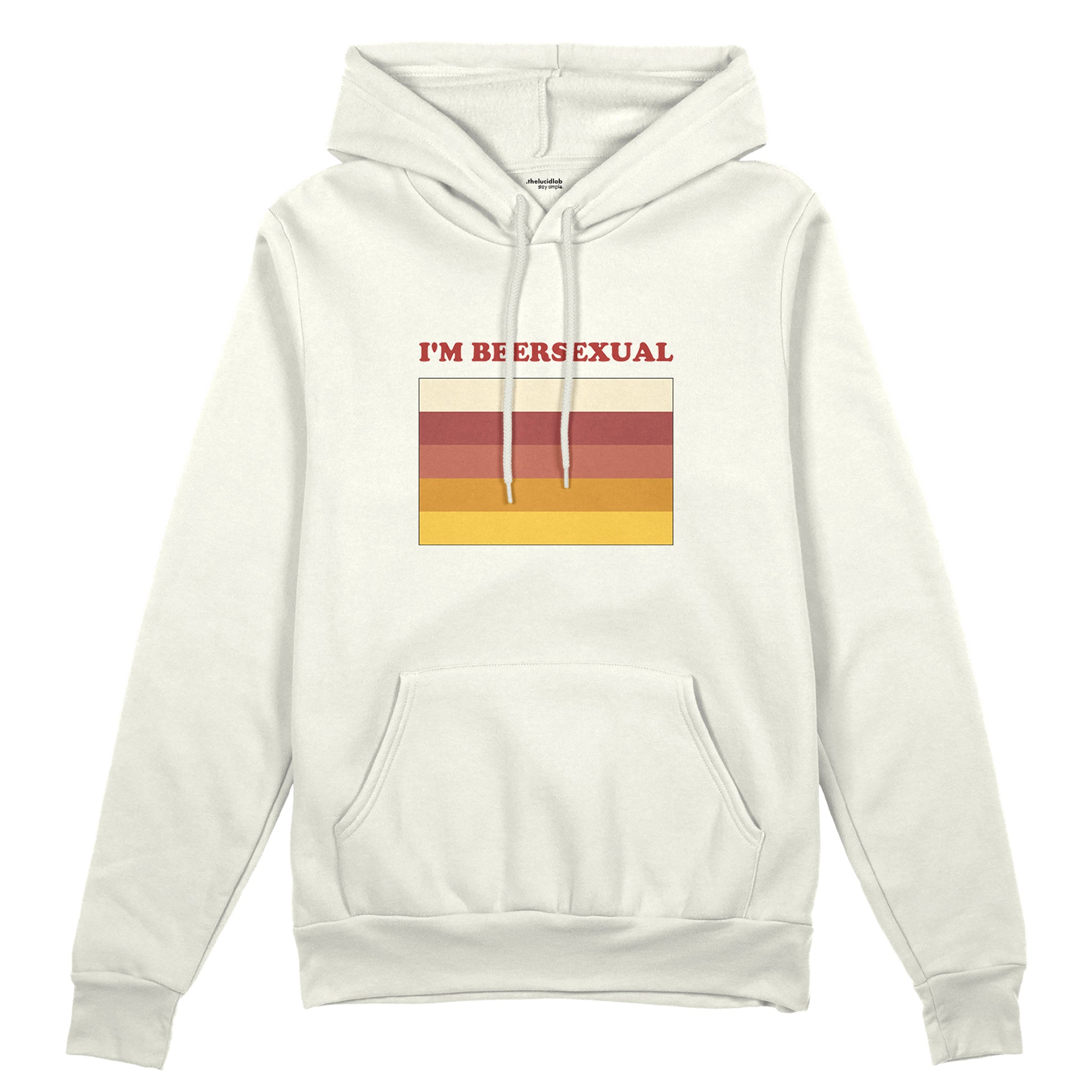 I'm Beersexual Oversize Hoodie - Beyaz - ön görünüm