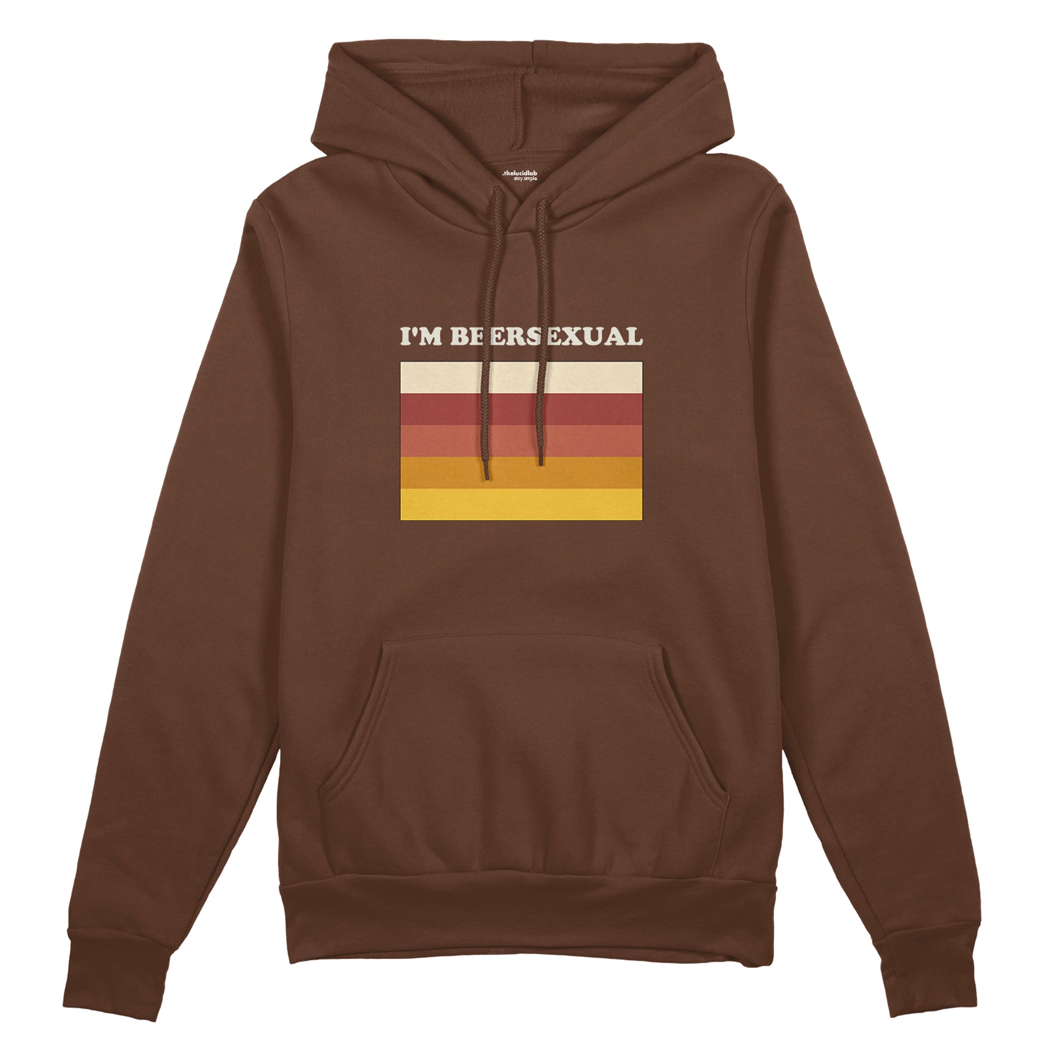 I'm Beersexual Oversize Hoodie - Kahverengi - ön görünüm