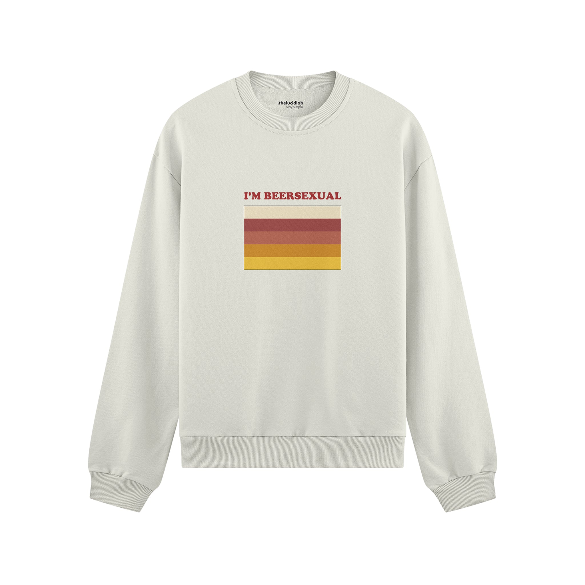 I'm Beersexual Oversize Sweatshirt - Beyaz - ön görünüm