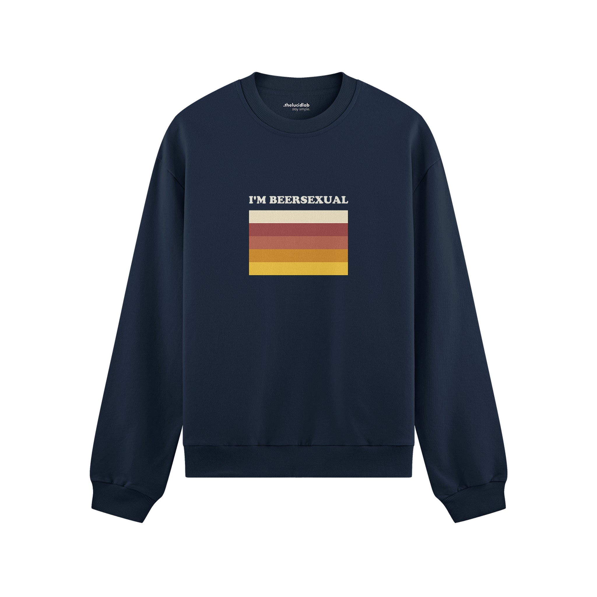 I'm Beersexual Oversize Sweatshirt - Lacivert - ön görünüm