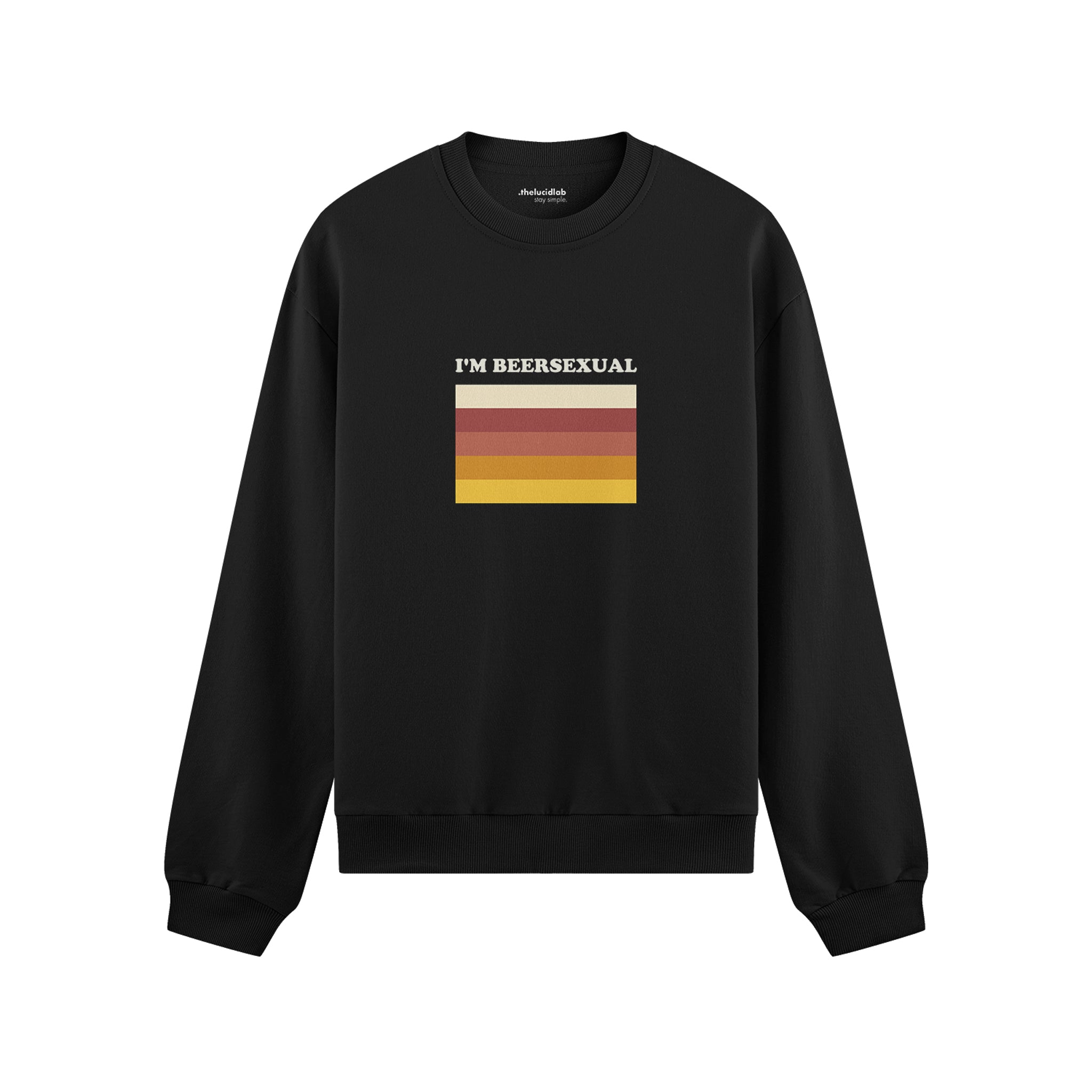 I'm Beersexual Oversize Sweatshirt - Siyah - ön görünüm