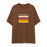 I'm Beersexual Oversize Tişört - Kahverengi - ön görünüm