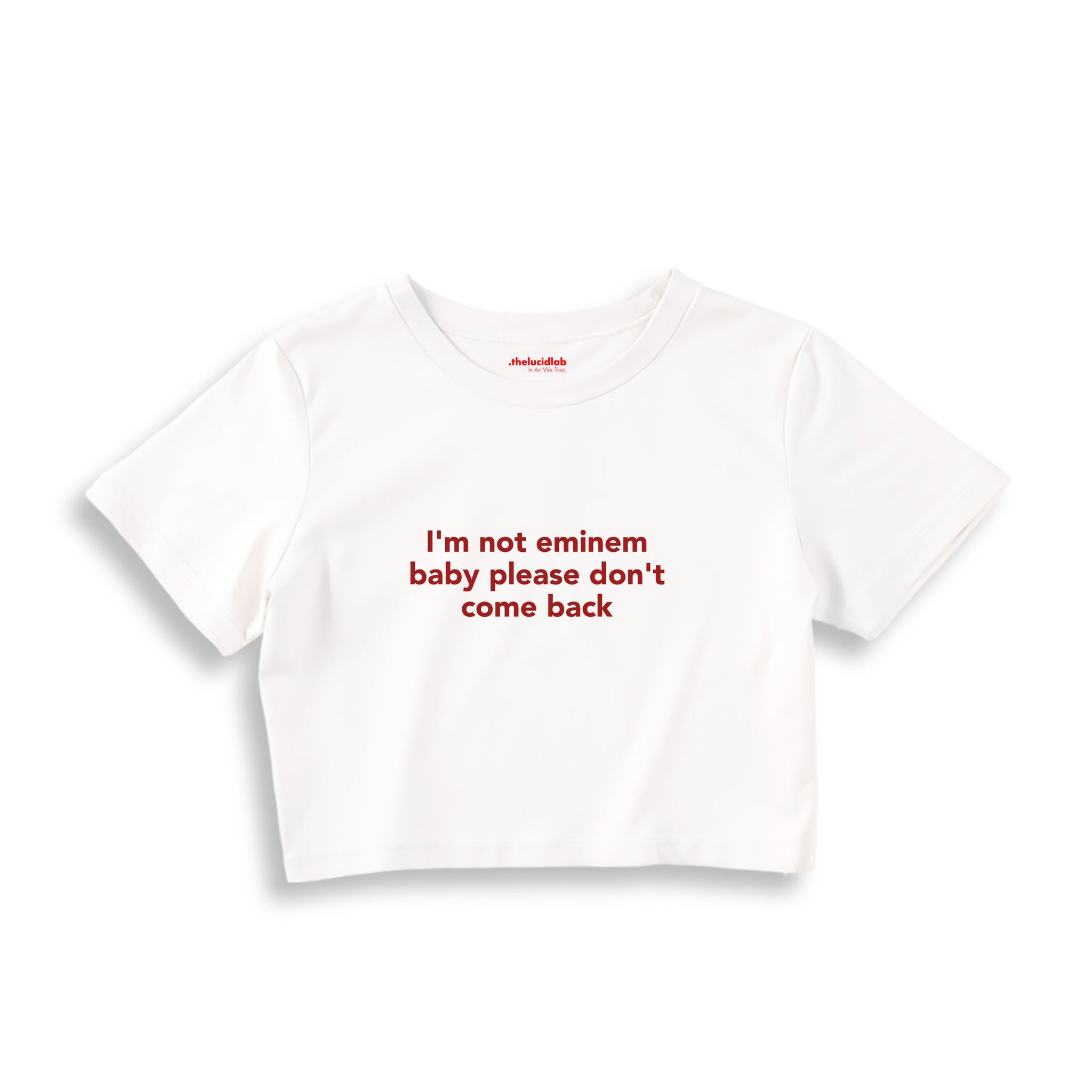 I'm Not Eminem Crop Tişört — Beyaz