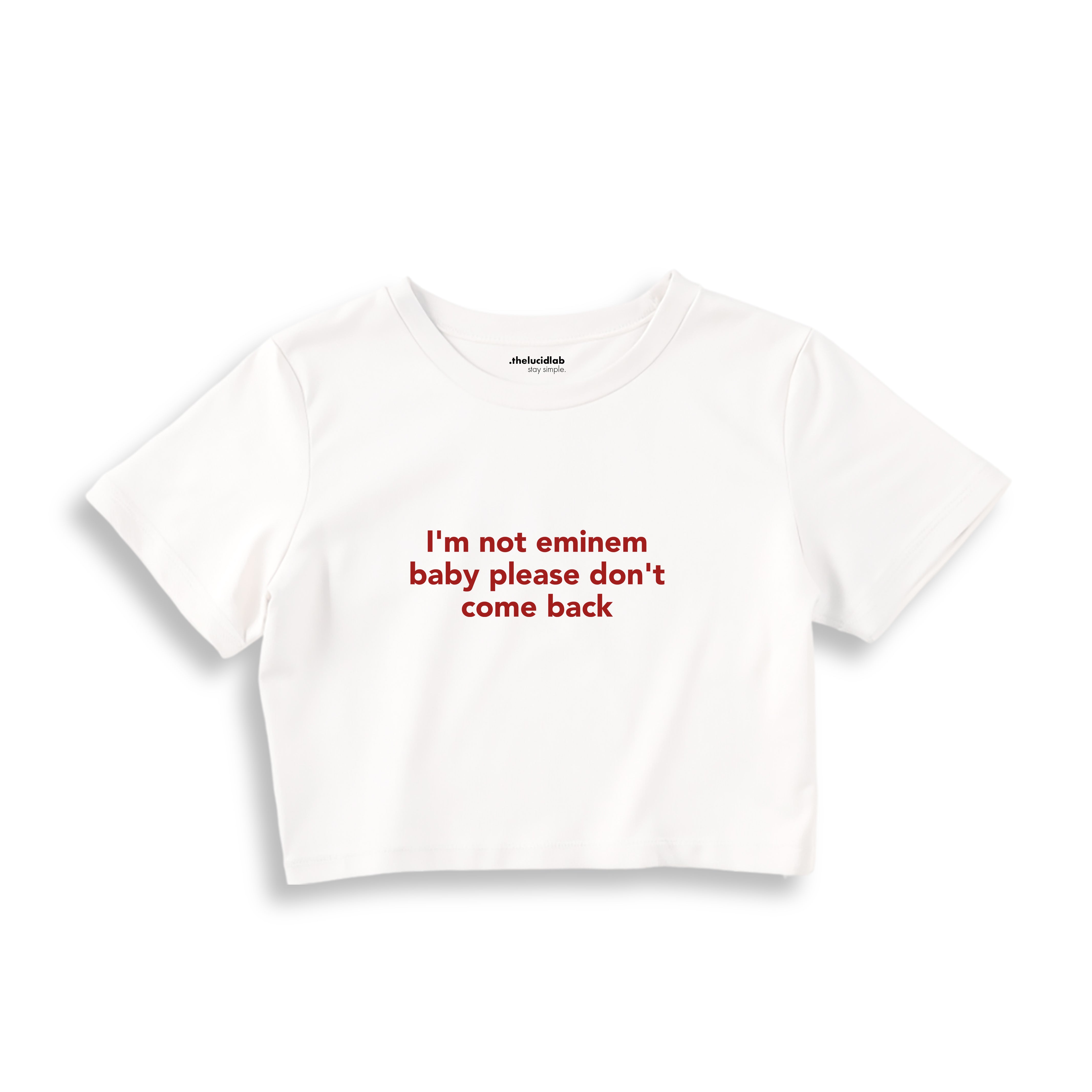 I'm Not Eminem Crop Tişört - beyaz