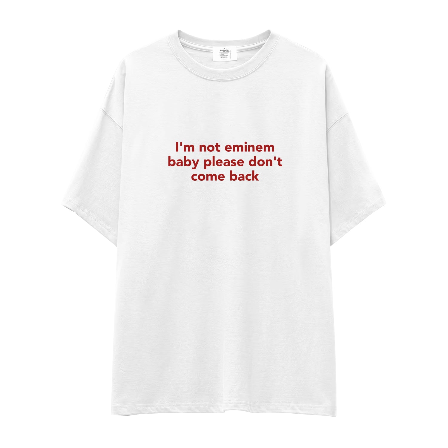 I'm Not Eminem Oversize Tişört - beyaz