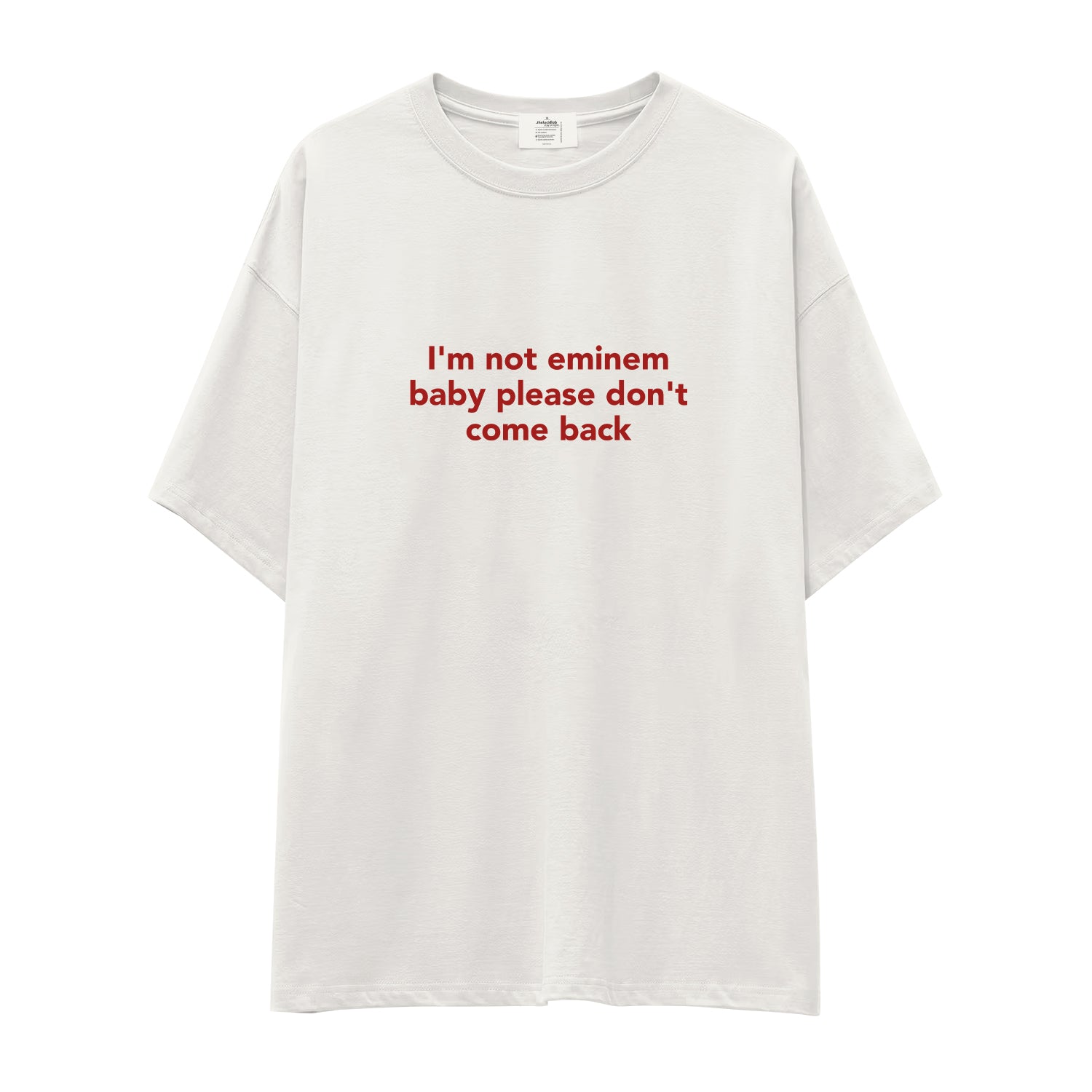 I'm Not Eminem Oversize Tişört - ekru
