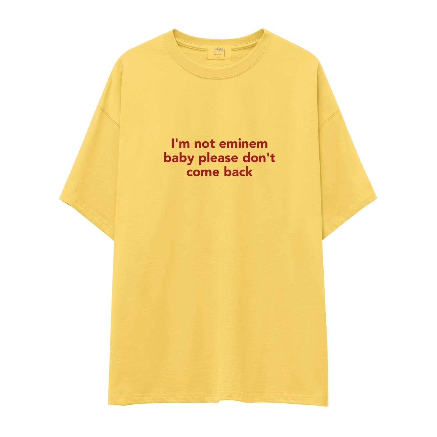 I'm Not Eminem Oversize Tişört - sari