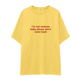 I'm Not Eminem Oversize Tişört - sari