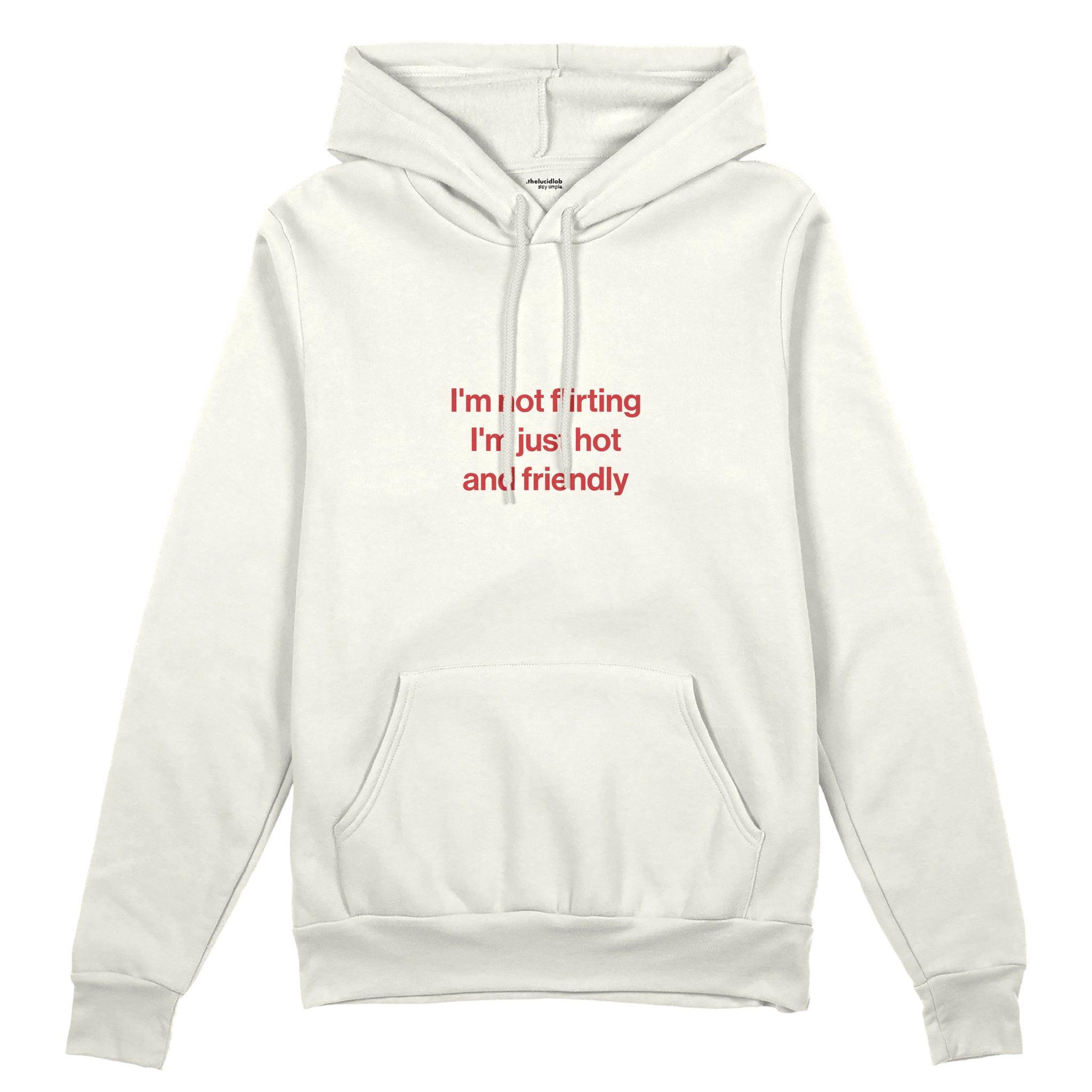 I'm Not Flirting Oversize Hoodie - Beyaz - ön görünüm