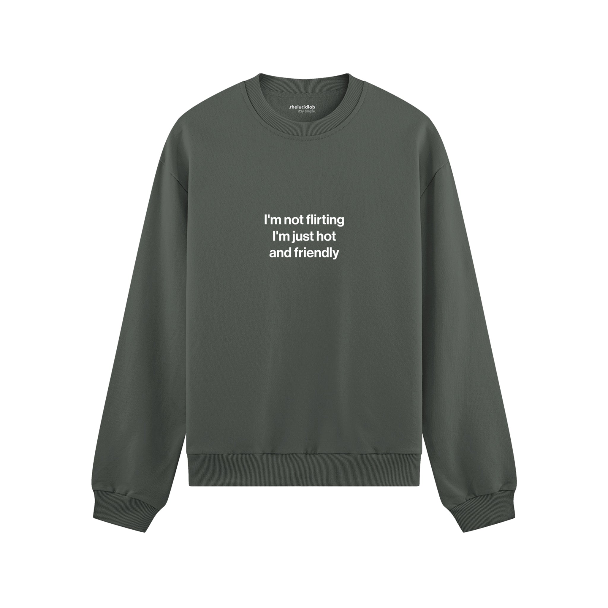 I'm Not Flirting Oversize Sweatshirt - Antrasit - ön görünüm