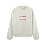 I'm Not Flirting Oversize Sweatshirt - Beyaz - ön görünüm