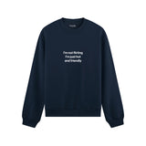 I'm Not Flirting Oversize Sweatshirt - Lacivert - ön görünüm