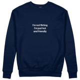 I'm Not Flirting Sweatshirt - Lacivert - ön görünüm