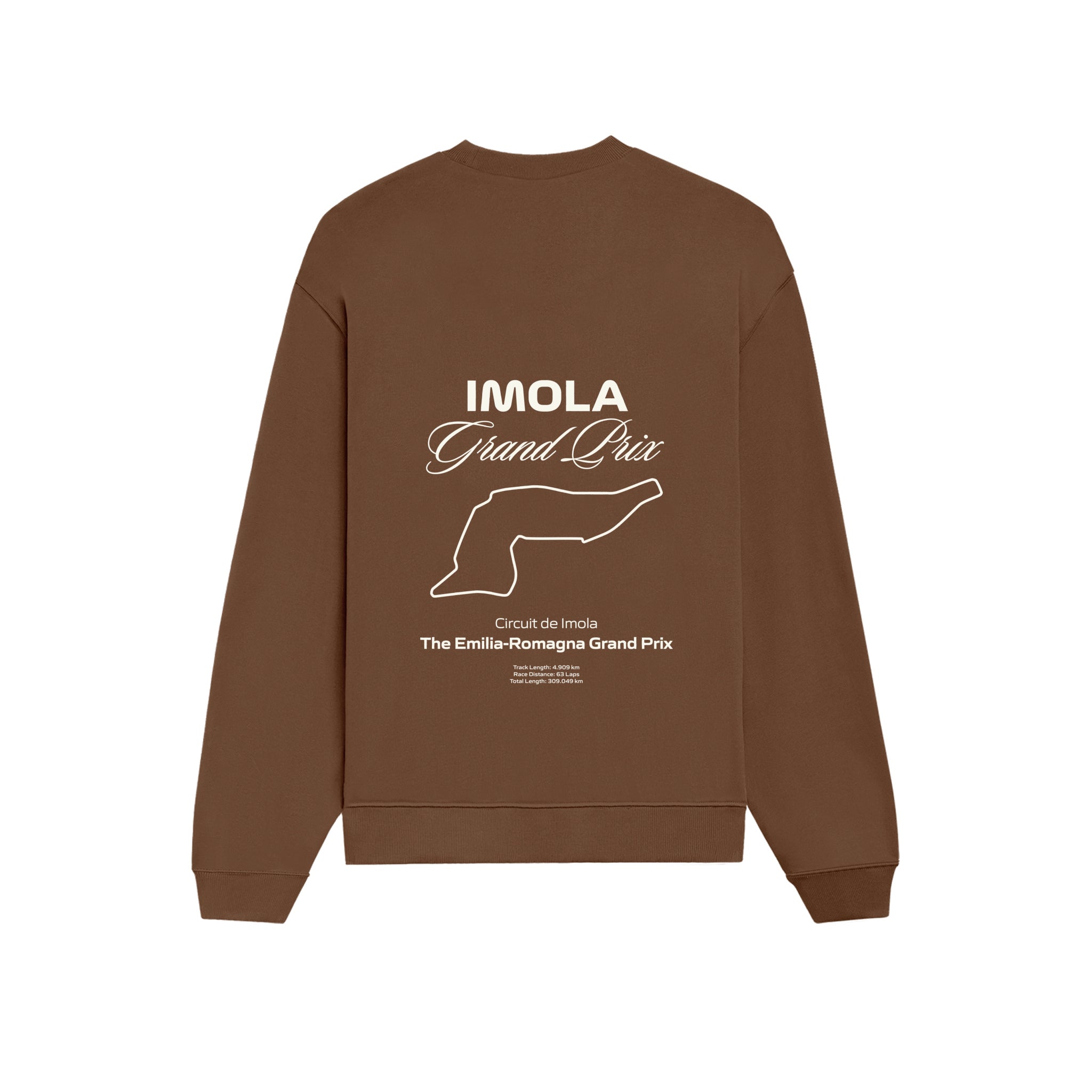 Imola Grand Prix Oversize Sweatshirt - Kahverengi - arka görünüm