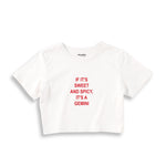 It's a Gemini Crop Tişört - beyaz