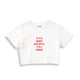 It's a Gemini Crop Tişört - beyaz