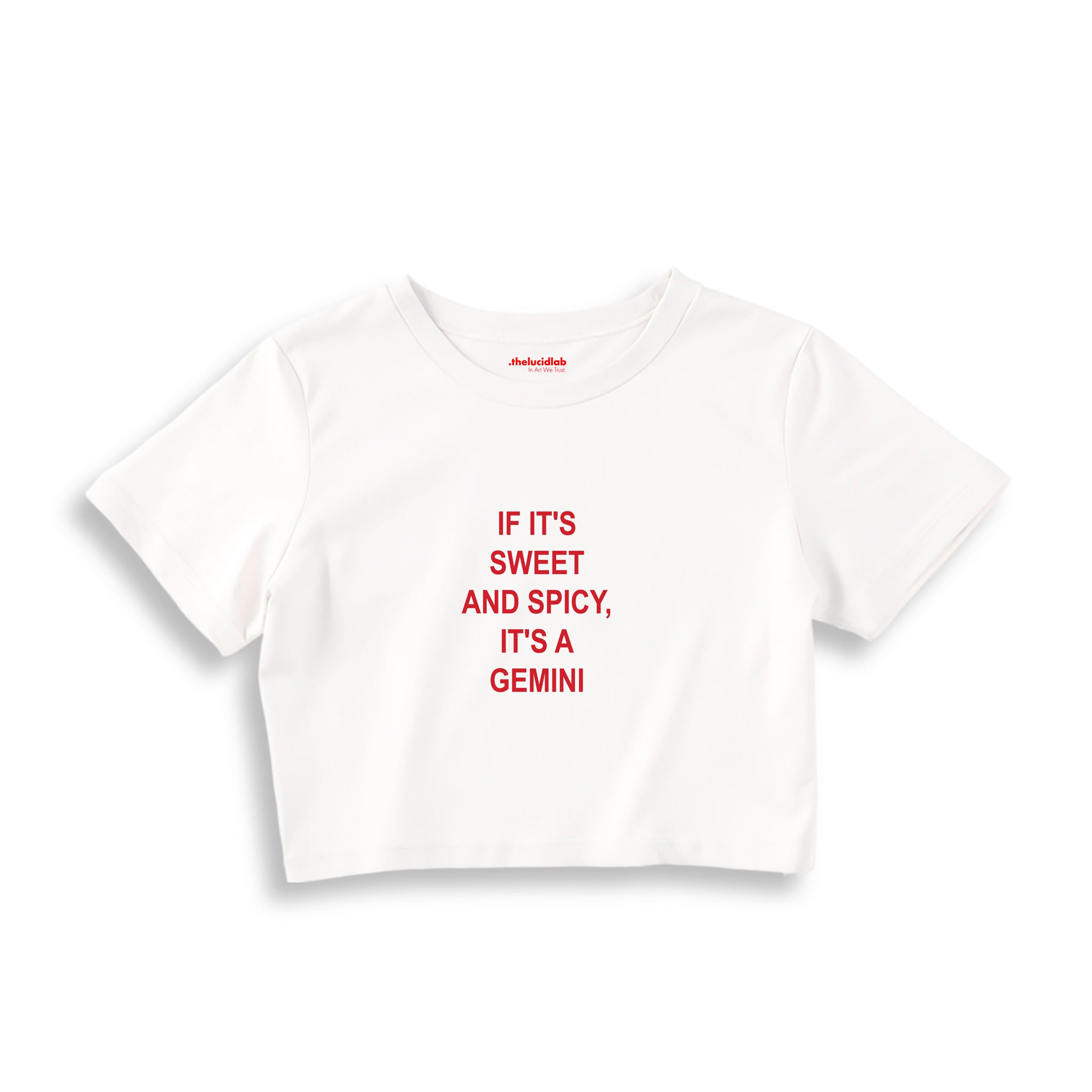 It's a Gemini Crop Tişört — Beyaz