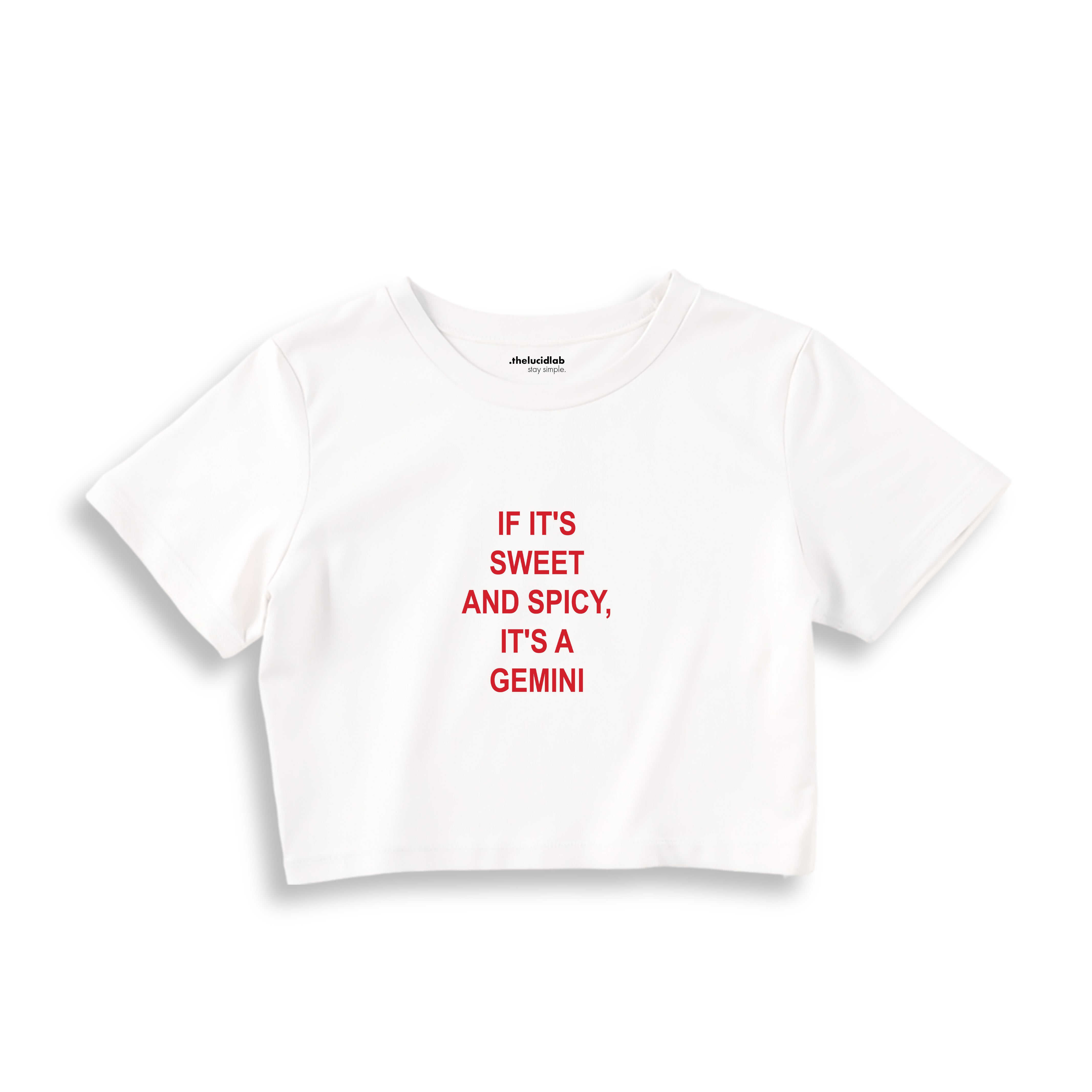 It's a Gemini Crop Tişört - beyaz